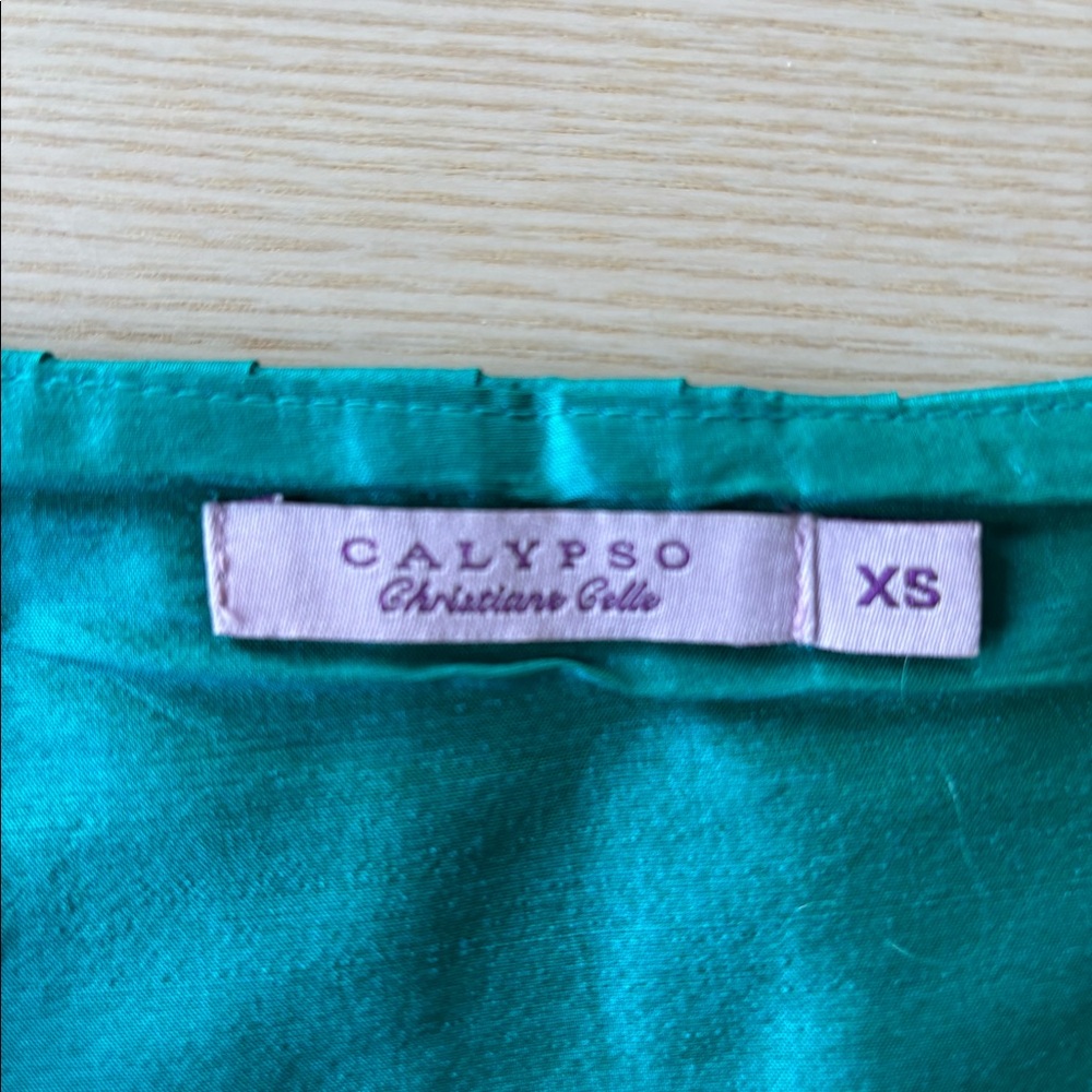 Calypso Blue/ Green Silk Skirt xs - Picture 5 of 8